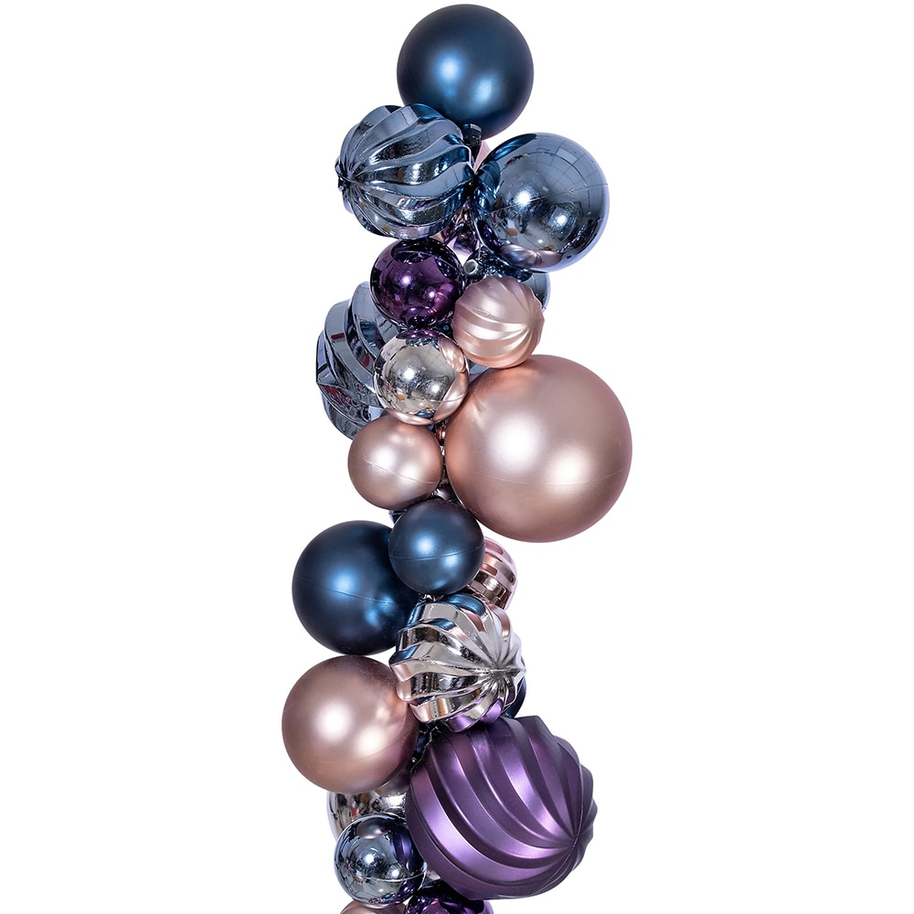 Ghirlanda cu globuri, 180 cm, roz-albastru