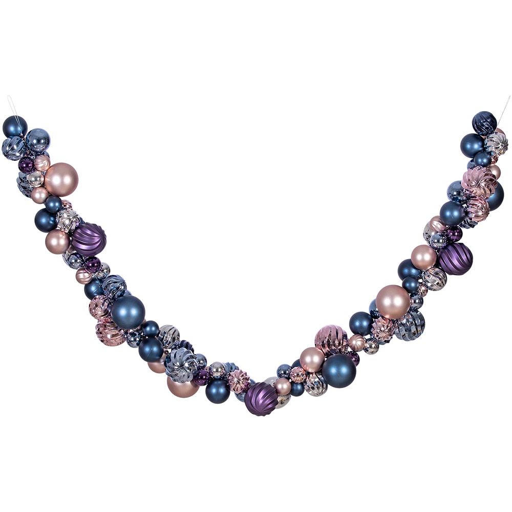 Ghirlanda cu globuri, 180 cm, roz-albastru