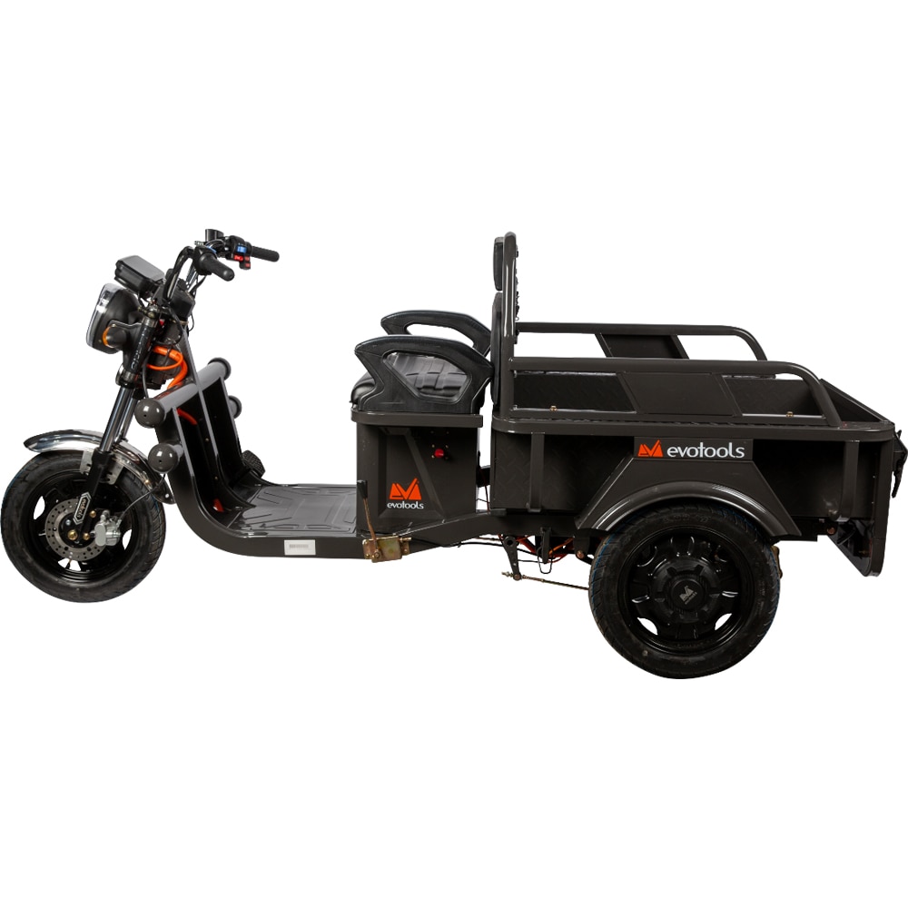 Triciclu electric Evotools Cargo TRCC800, 800W, Viteza 25 Km/h, Autonomie 35-45 Km, negru