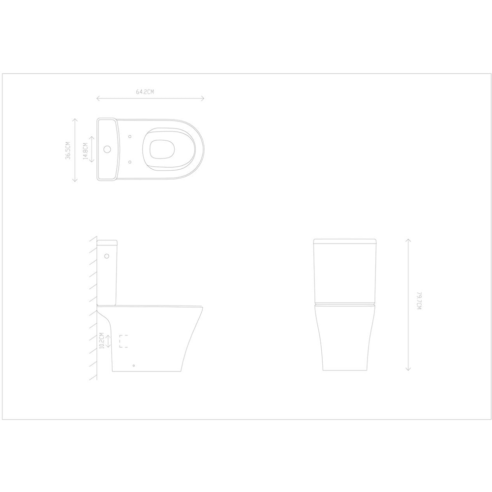 Set vas WC Nanki, ceramica, rezervor 3.5-5 l, capac SoftClose, alb