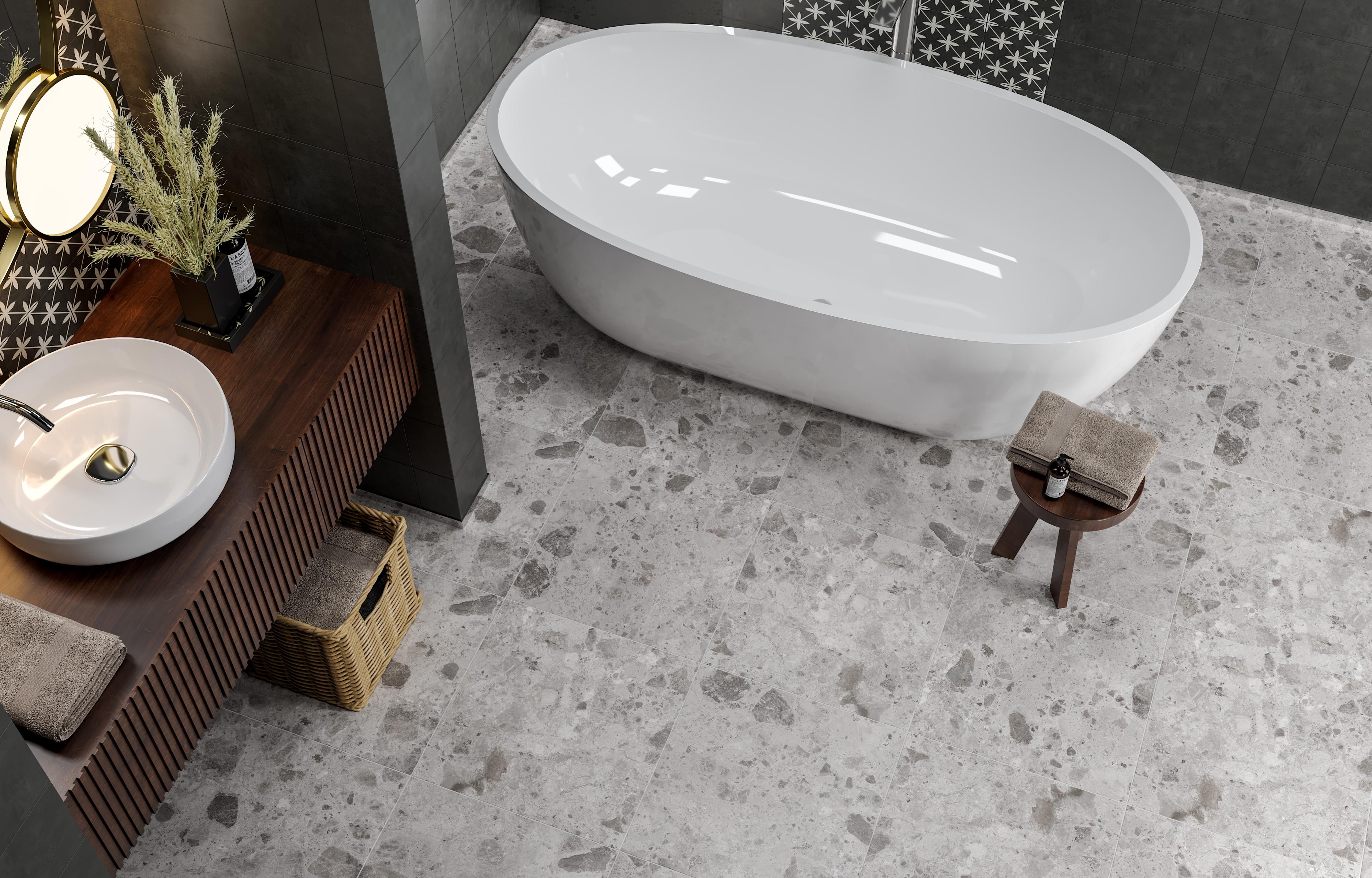 Gresie Ambra, gri, 120 x 60 cm, 1.44 mp/cutie