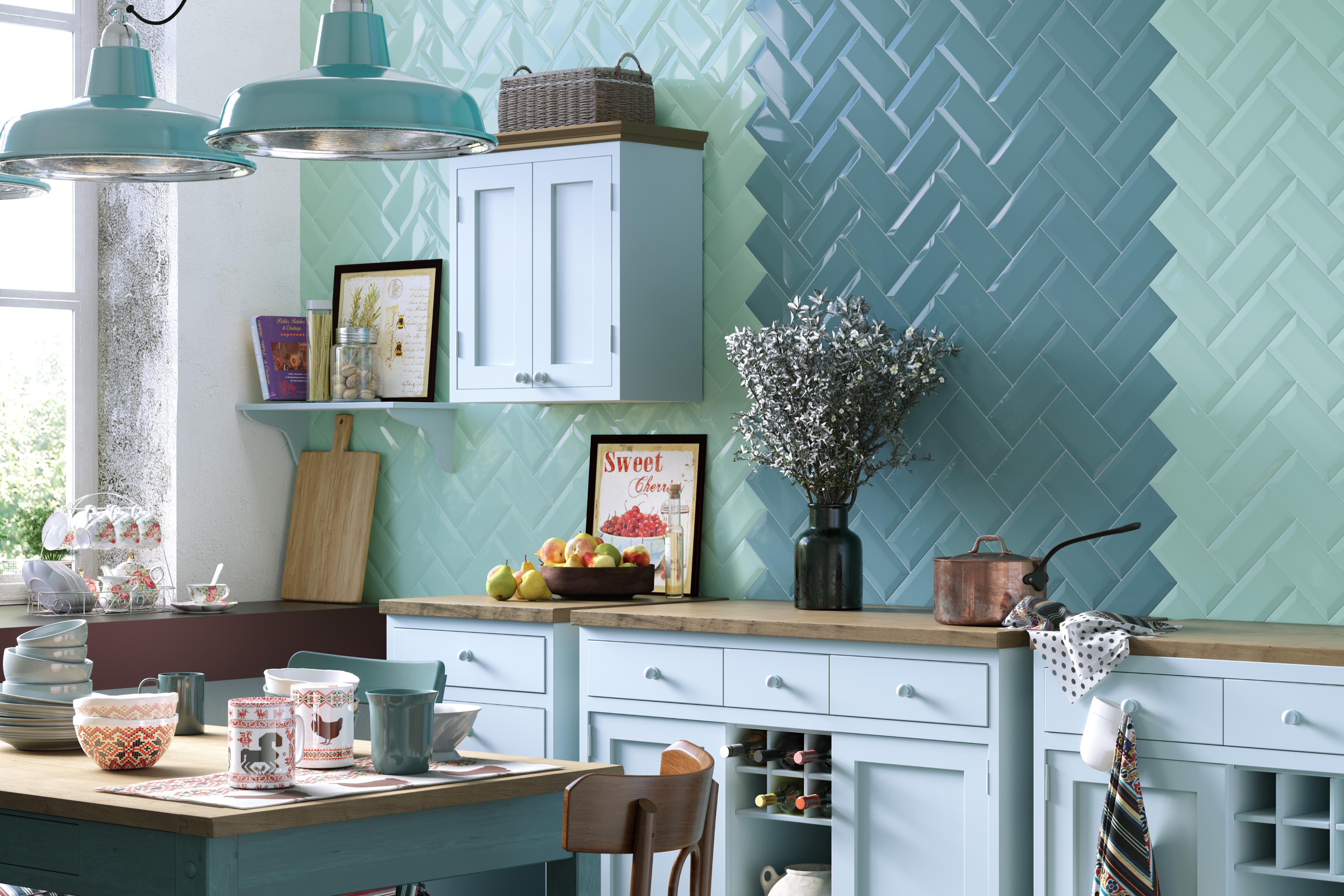 Faianta Metrotiles Light Blue, 20 x 10 cm, 0.88 mp/cutie