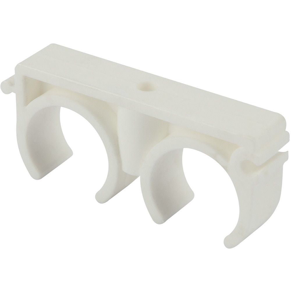 Clema dubla, 20 mm, polipropilena, alb