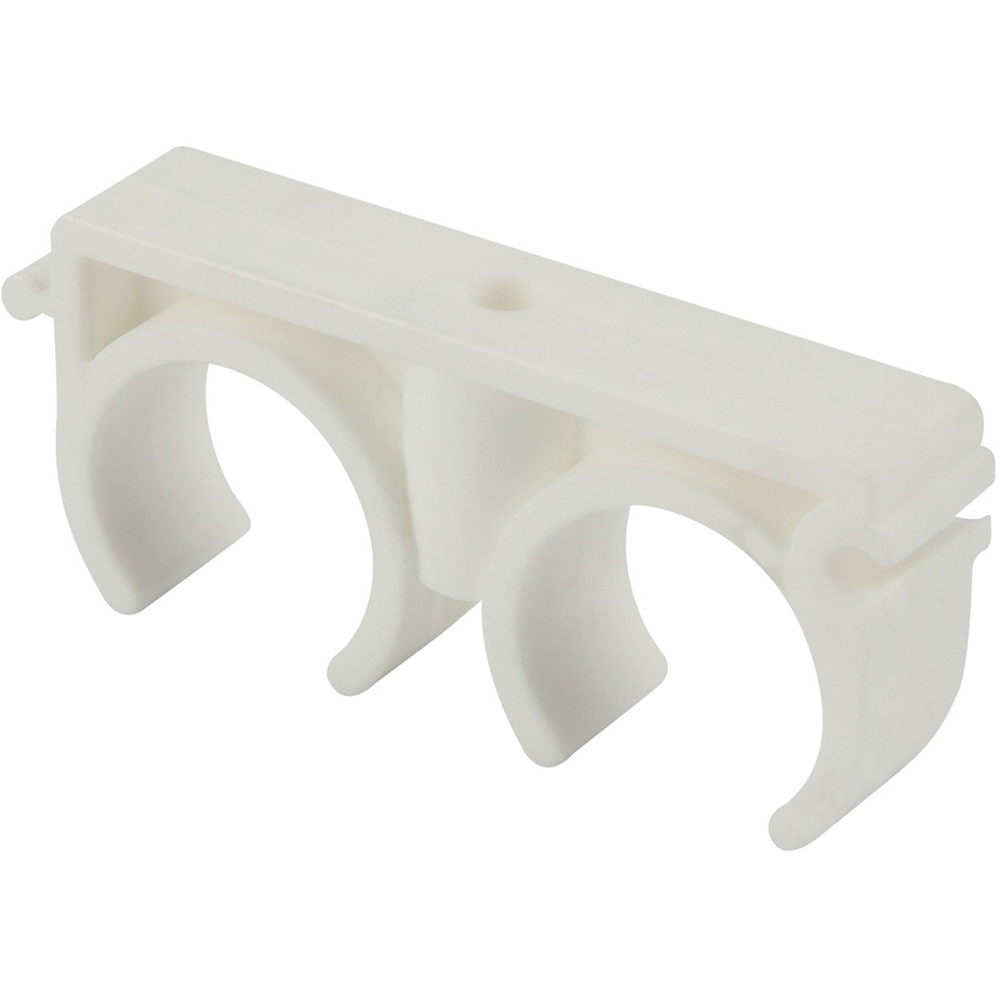 Clema dubla, 32 mm, polipropilena, alb