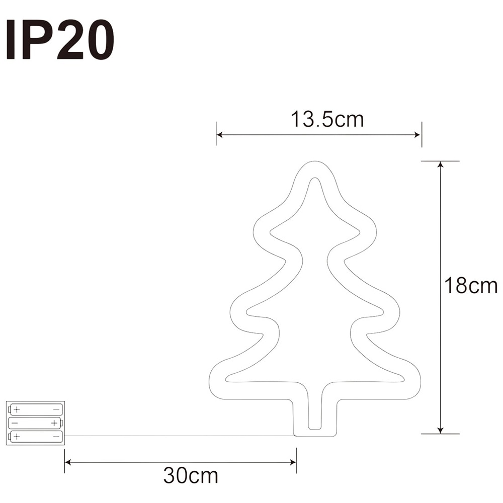 Decoratiune LED Brad, 19 cm