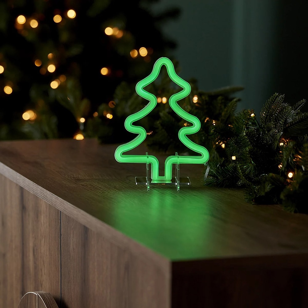 Decoratiune LED Brad, 19 cm