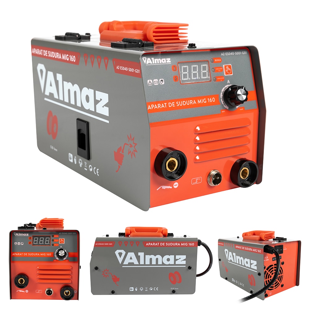 Invertor de sudura ALMAZ AZ-ES040-S001-G01, MIG-MAG-MMA, 160A, electrod 1.6-3.2mm