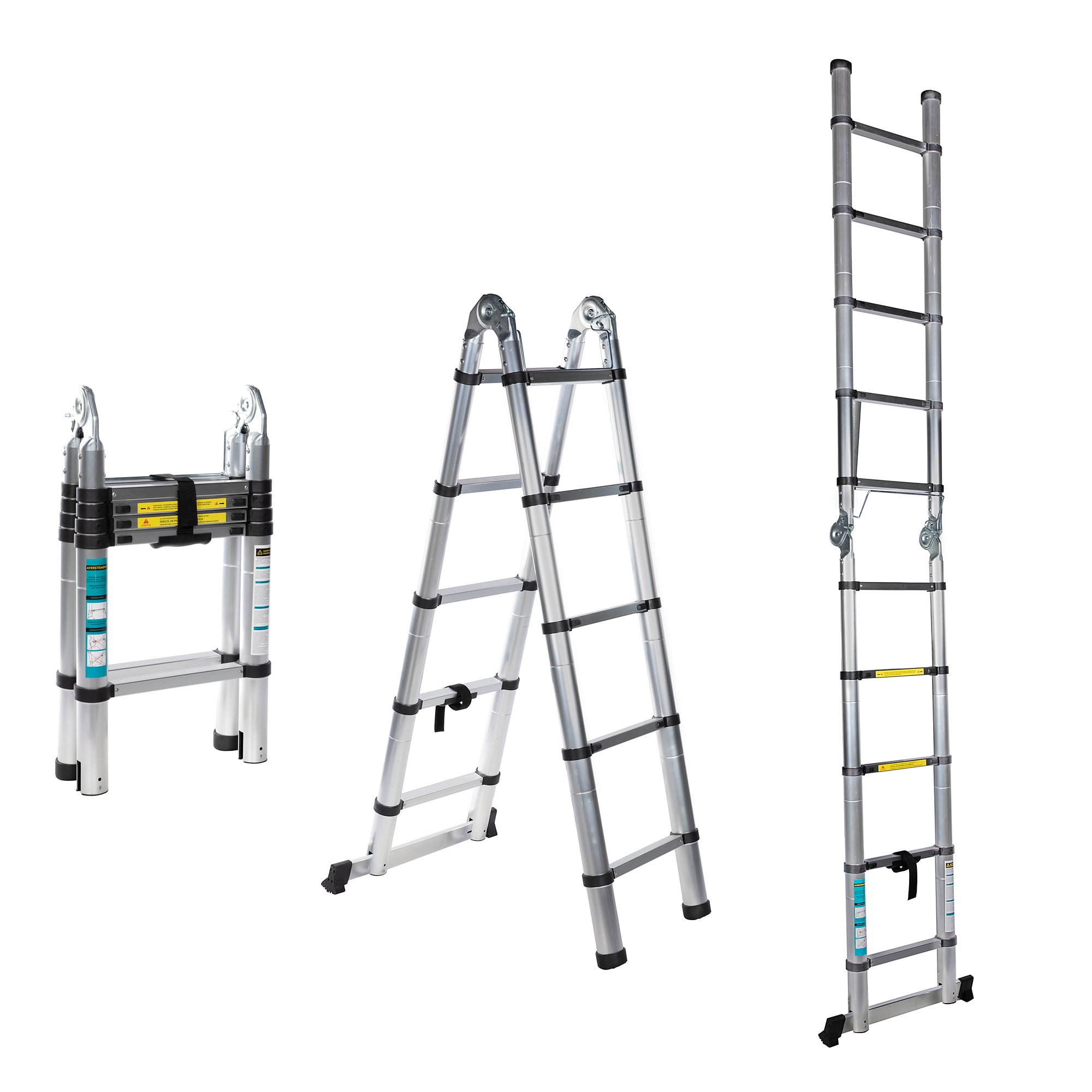 Scara telescopica aluminiu Micul Fermier, dubla, 10 trepte, 2 tronsoane, 3.2m