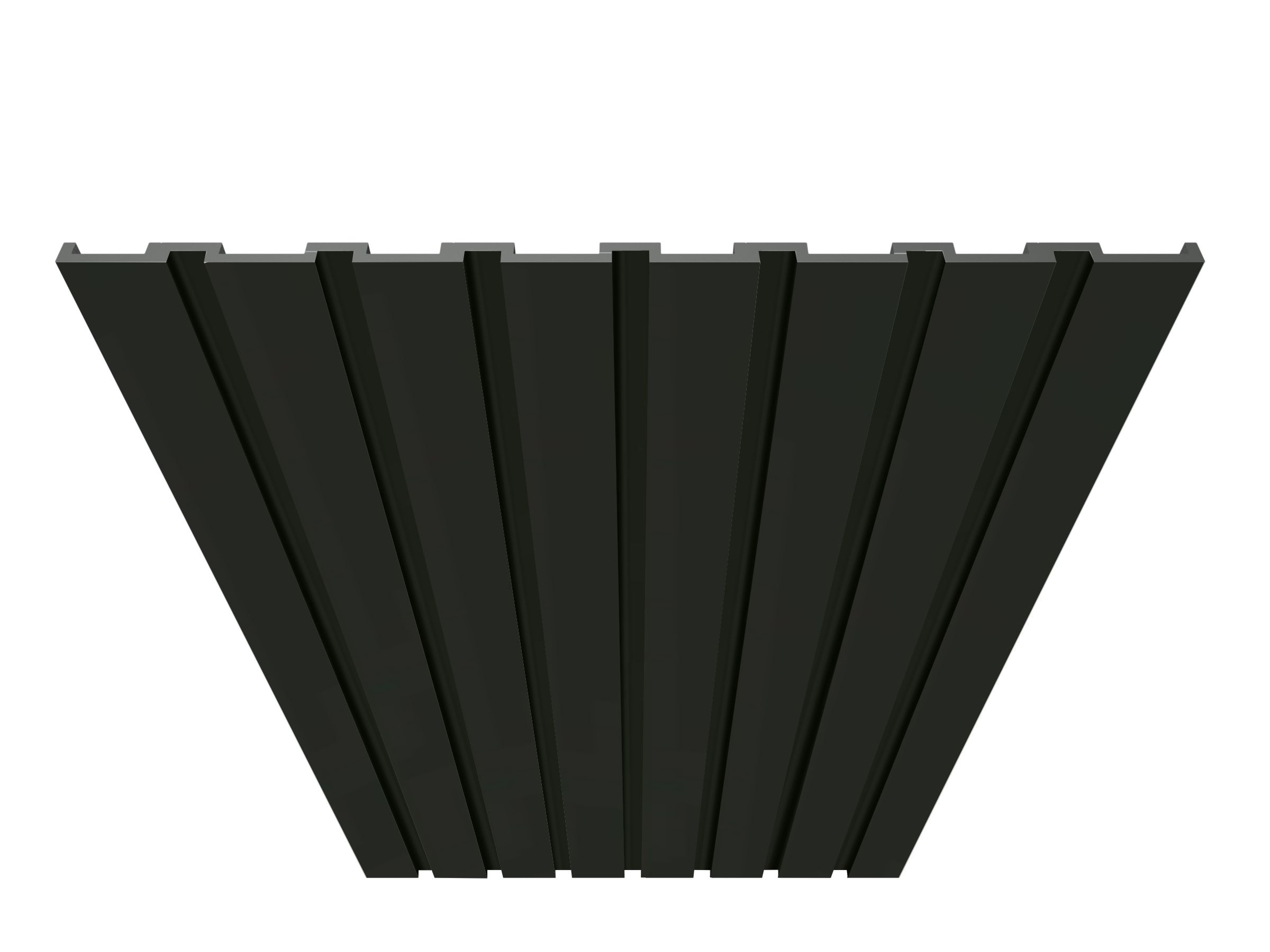 Panou riflaj Wood Class, 1.2 x 12.5 x 270 cm, polimer, negru