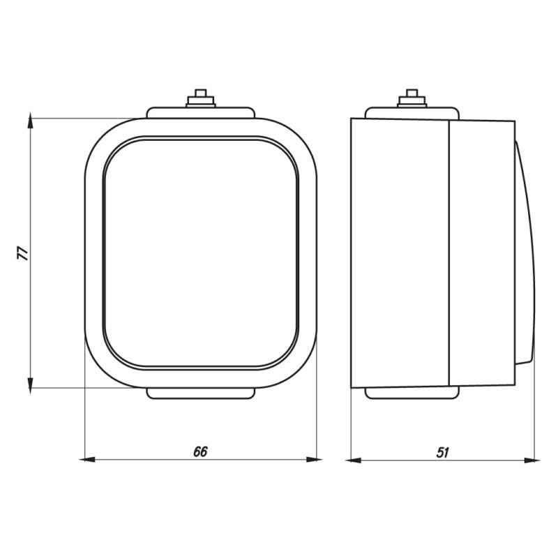 Intrerupator cu revenire IP-54 10A, 250V, gri