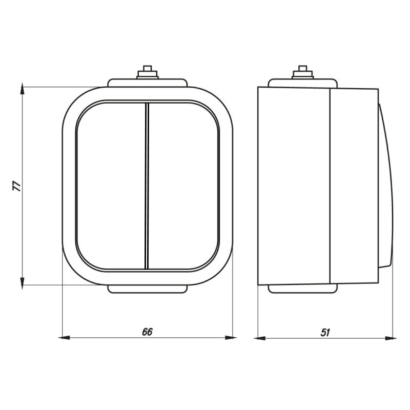 Comutator IP-54, 10A, 250V, gri