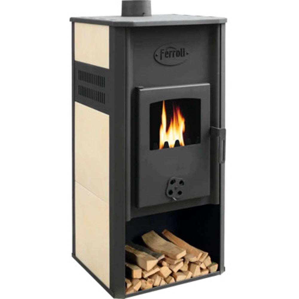 Termosemineu combustibil solid FERROLI Mirano H, 21.4 kW, 49 x 46 x 105 cm, antracit