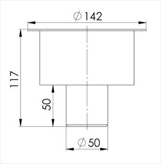 Sifon pardoseala Styron STY-600-50, evacuare verticala, 50 mm