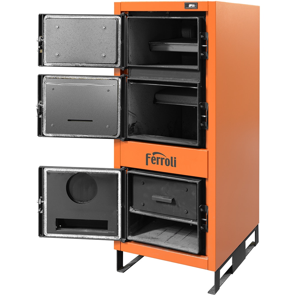Cazan combutibil solid FERROLI Jar 23FWB35, 35Kw, 96.9 x 56 x 129.4 cm