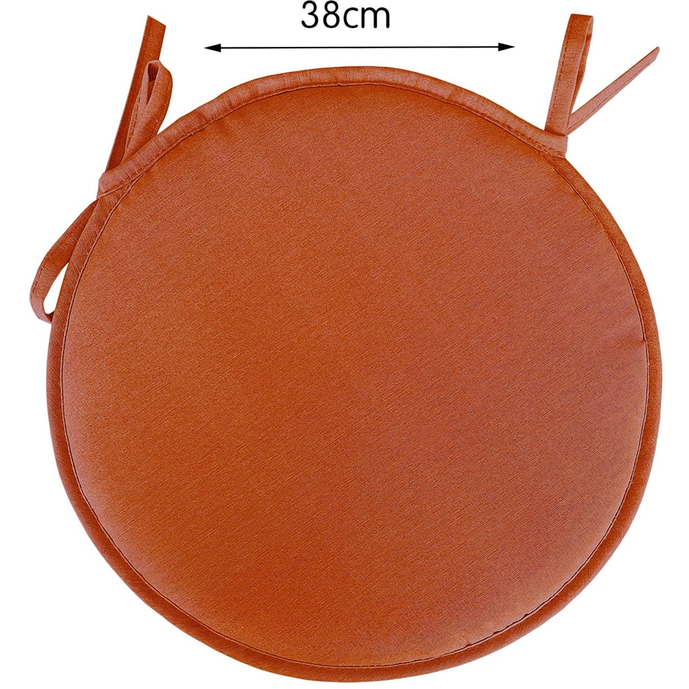 Perna rotunda pentru scaun COCOS, 38 x 38 x 3 cm, bumbac si poliester, portocaliu