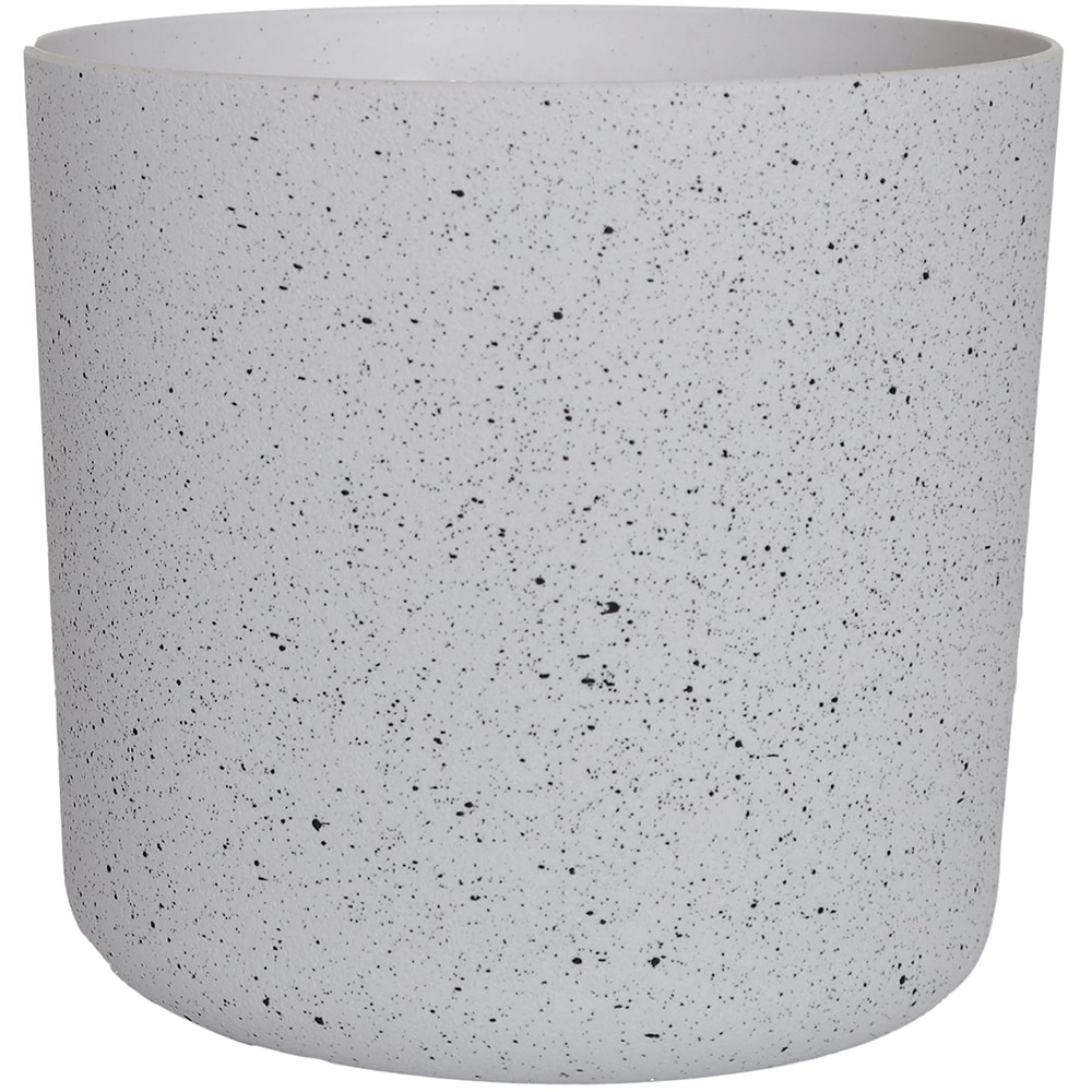 Ghiveci flori VERVE, plastic, D 13 cm, alb