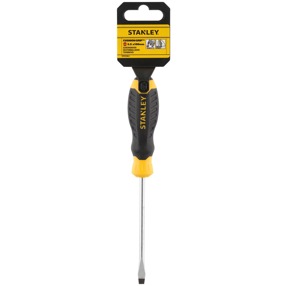 Surubelnita dreapta STANLEY Cushiongrip, SL5.5 x 100mm, galben-negru