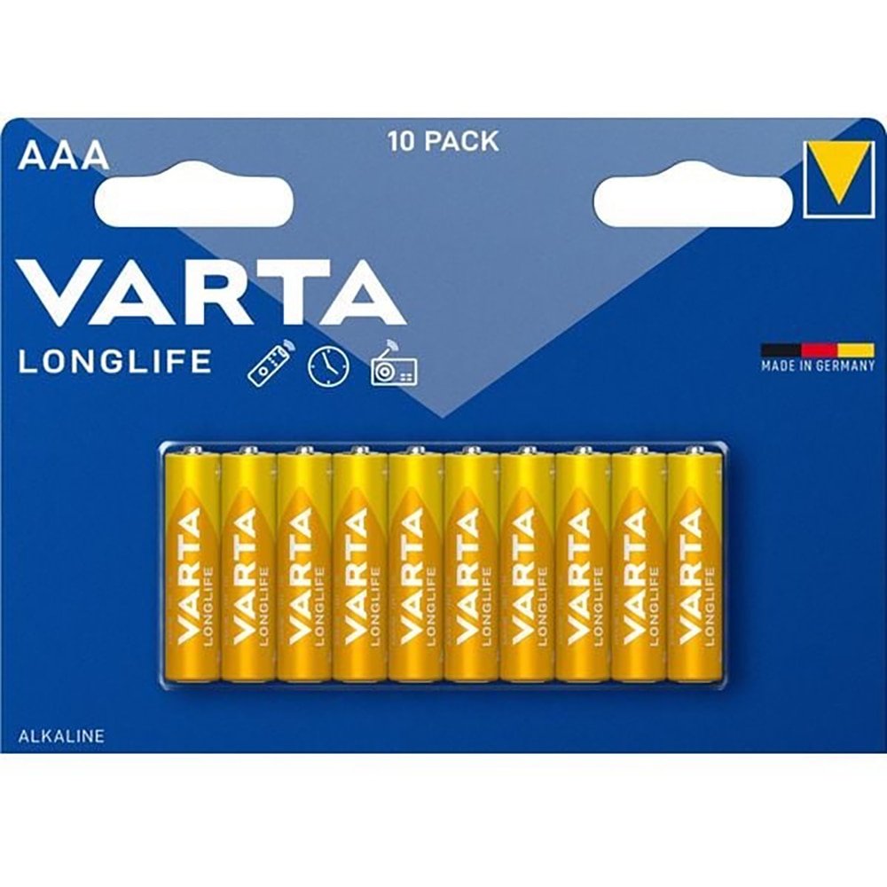 Baterii alcaline VARTA Longlife Power AAA, 10 bucati