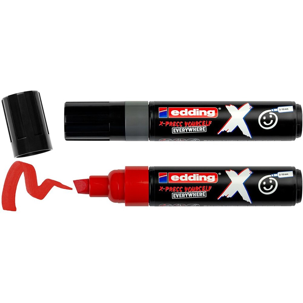 Set markere EDDING 6900 X-Press Yourself, 2-10 mm, gri si rosu, 2 bucati