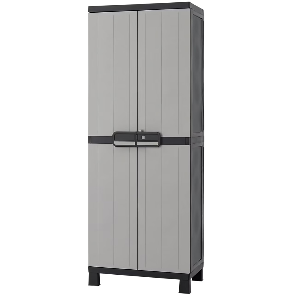 Dulap GOODHOME Links, plastic, 65 x 37 x 173 cm, gri-negru