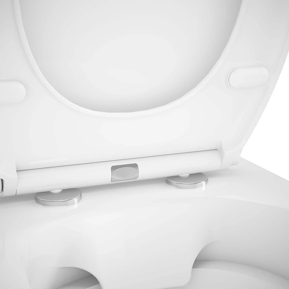 Vas WC suspendat GOODHOME Tasi, ceramica, capac duroplast, inchidere lenta, 36.4 x 53.2 x 36.2 cm, alb