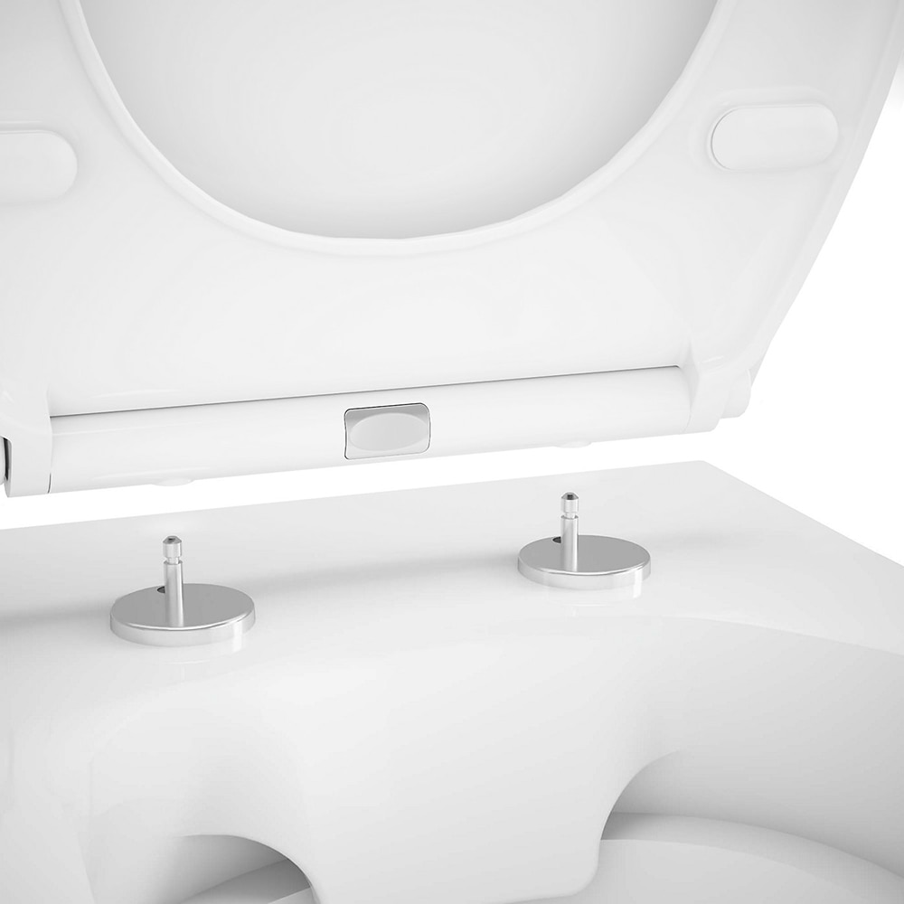 Vas WC suspendat GOODHOME Tasi, ceramica, capac duroplast, inchidere lenta, 36.4 x 53.2 x 36.2 cm, alb