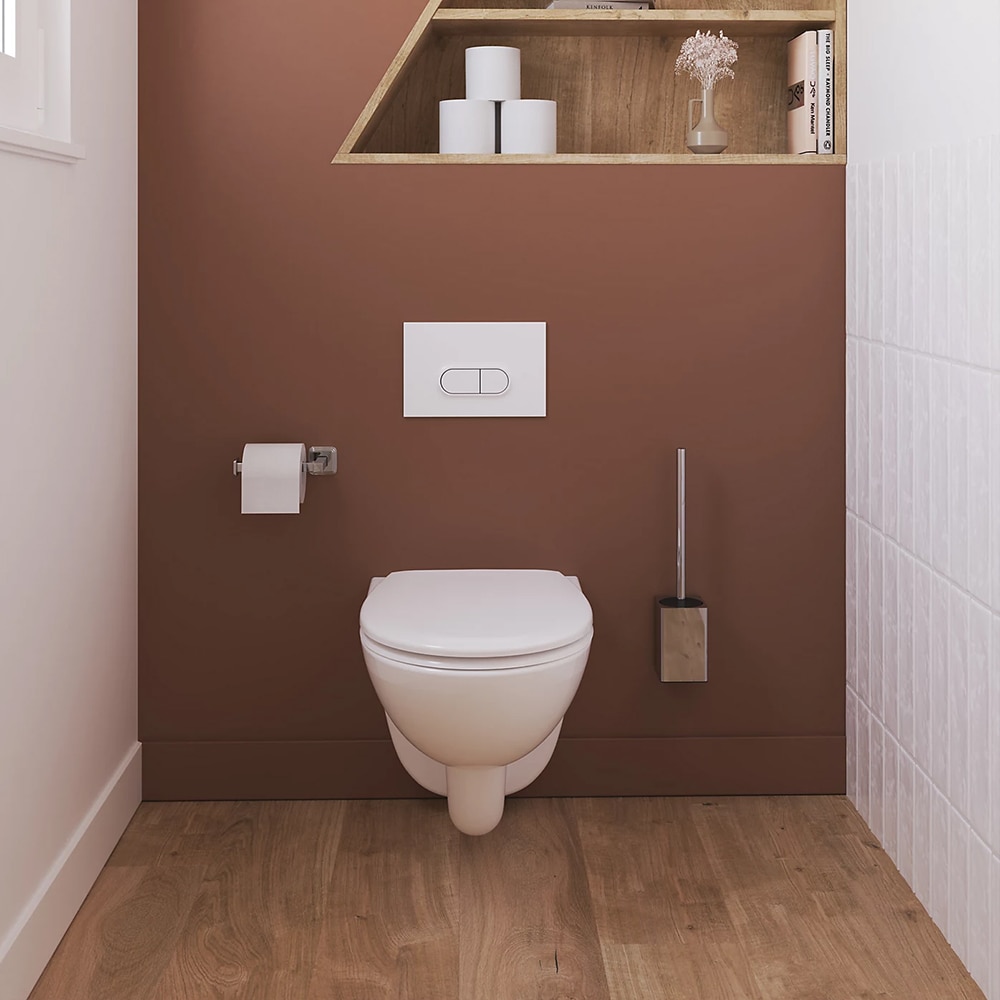 Vas WC suspendat GOODHOME Tasi, ceramica, capac duroplast, inchidere lenta, 36.4 x 53.2 x 36.2 cm, alb