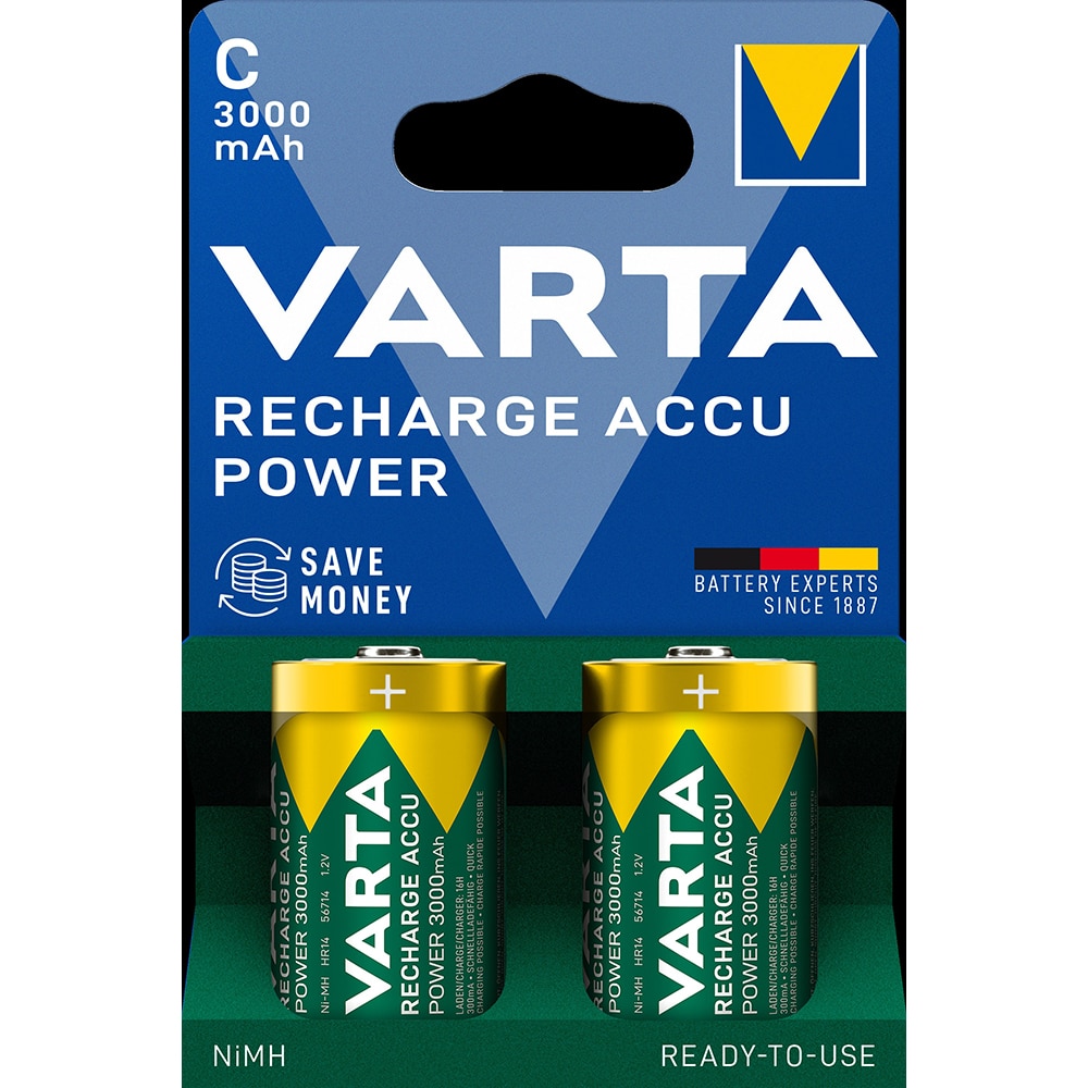 Acumulatori VARTA C, HR14, Ni-Mh, 3000mAh, 2 bucati