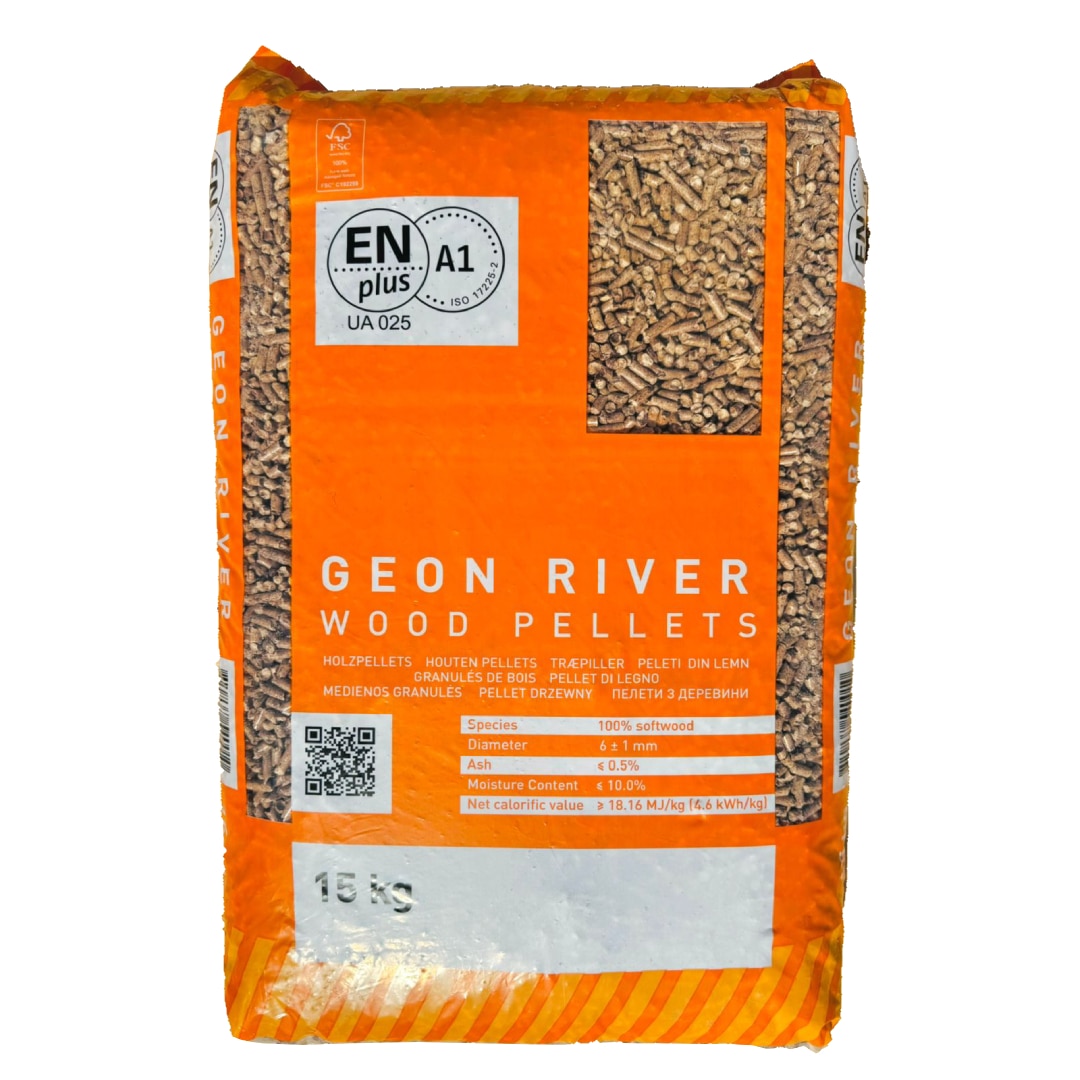 Peleti din lemn de rasinoase, 15 kg  Geon River