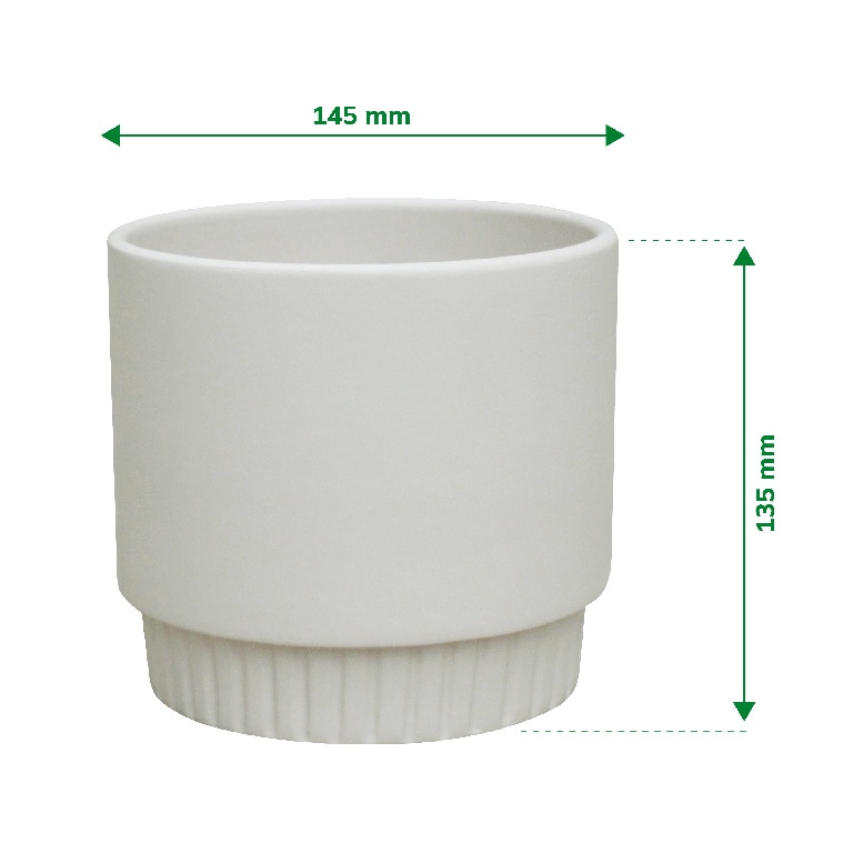 Ghiveci din Argila, Alb, 14.5 cm  Verve