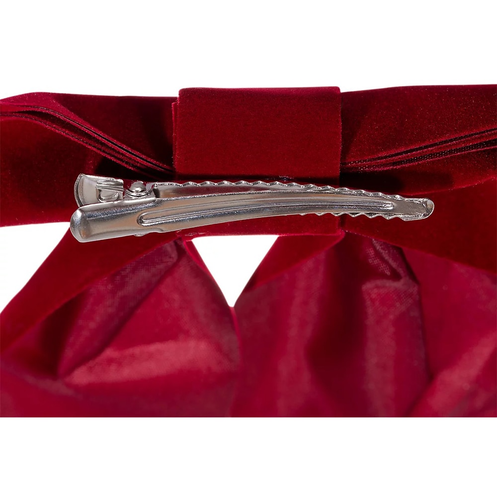 Decoratiune brad fundita rosie catifea, 23x2.7 cm