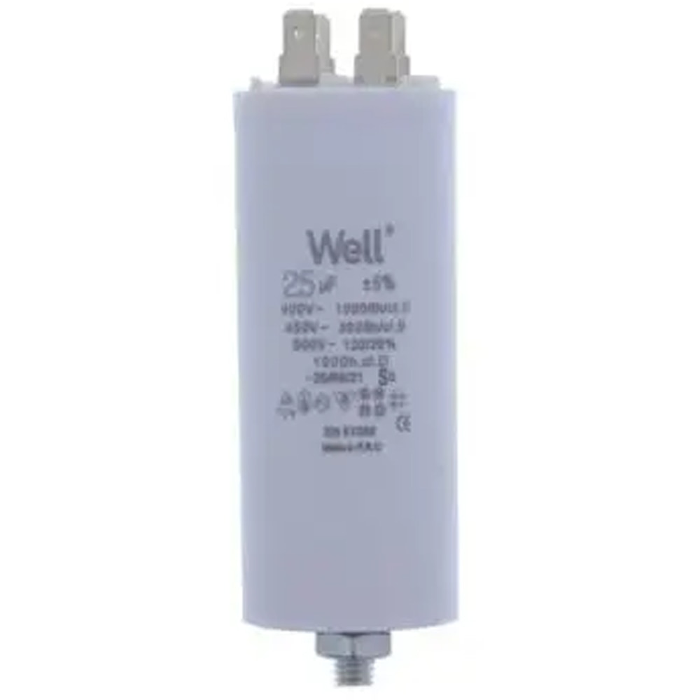 Condensator pornire motor WELL, 400V, 25uF, cu pin