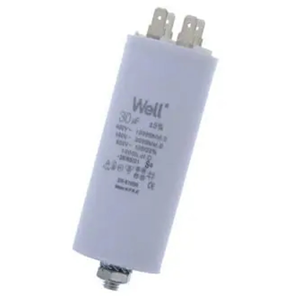 Condensator pornire motor WELL, 400V, 30uF, cu pin