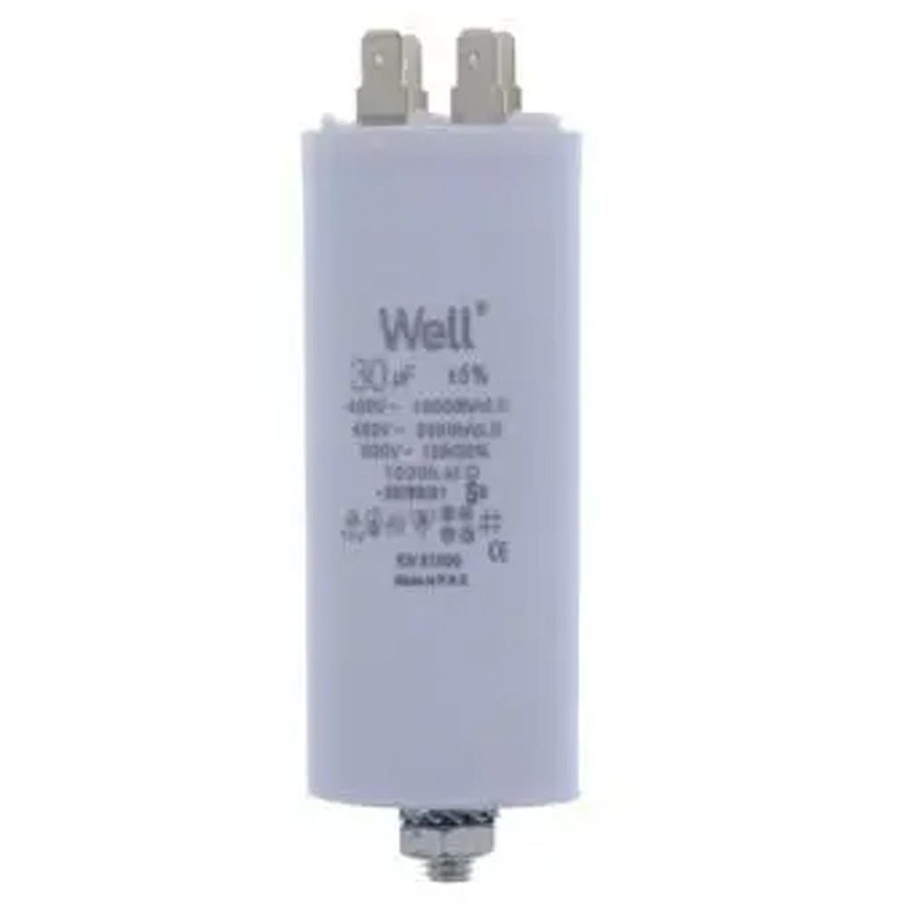 Condensator pornire motor WELL, 400V, 30uF, cu pin