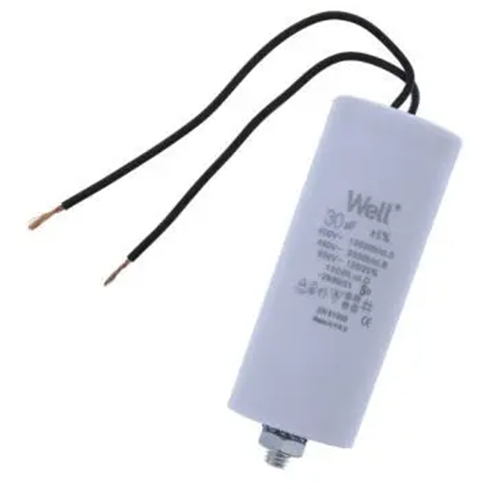 Condensator pornire motor WELL, 400V, 30uF, cu fir