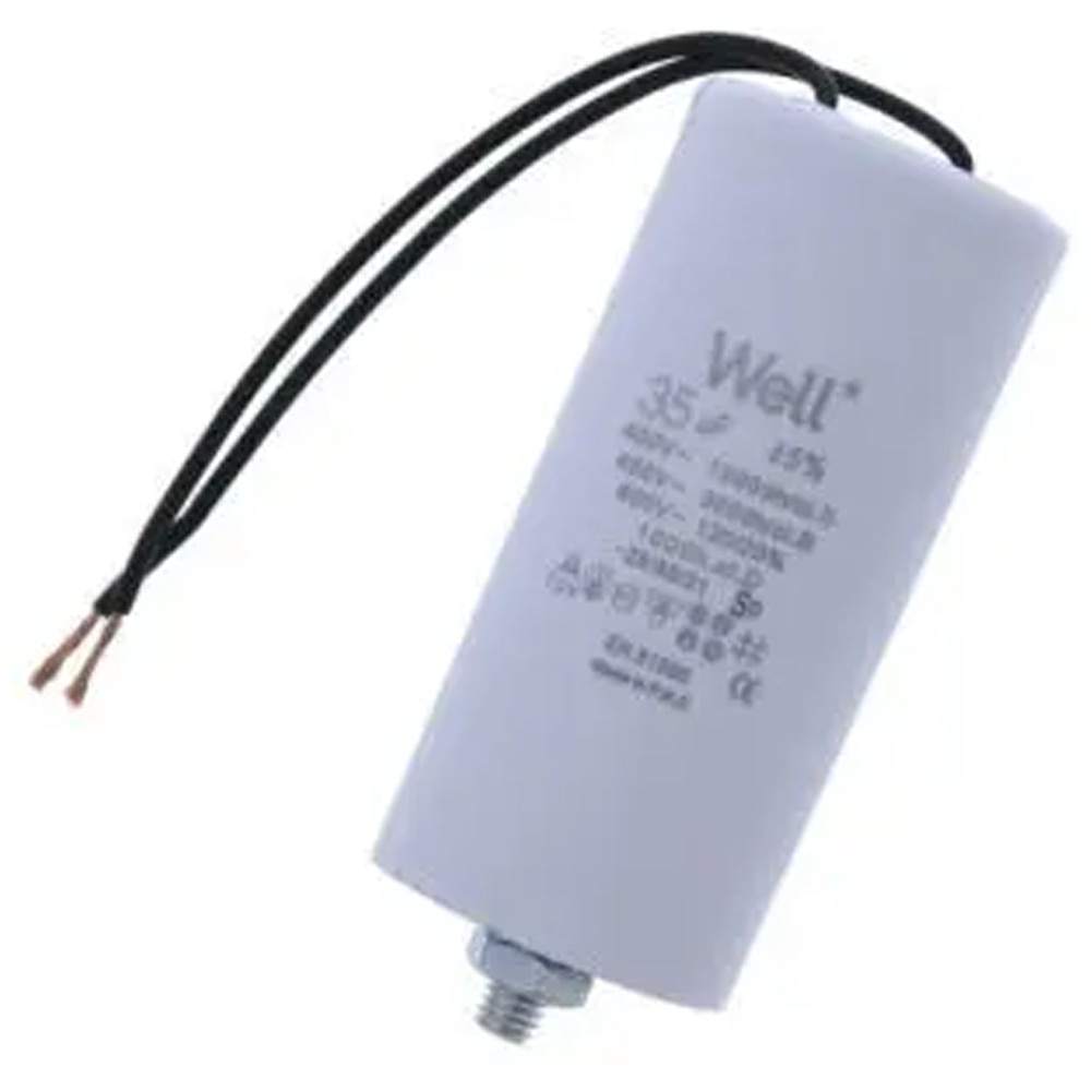 Condensator pornire motor WELL, 400V, 35uF, cu fir