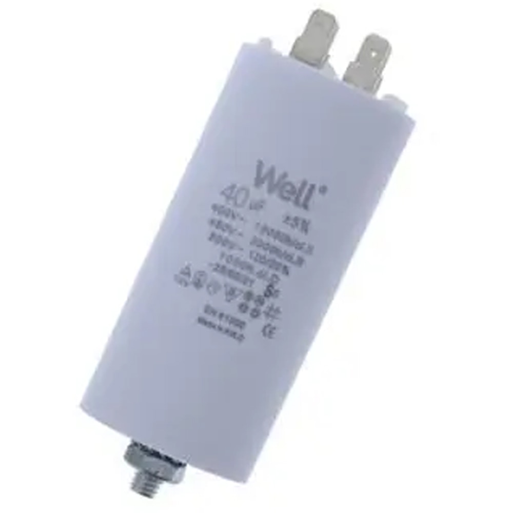 Condensator pornire motor WELL, 400V, 40uF, cu pin