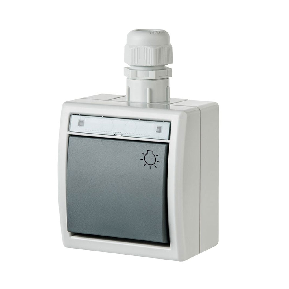 Aquant intrerupator simplu PT IP65 gri