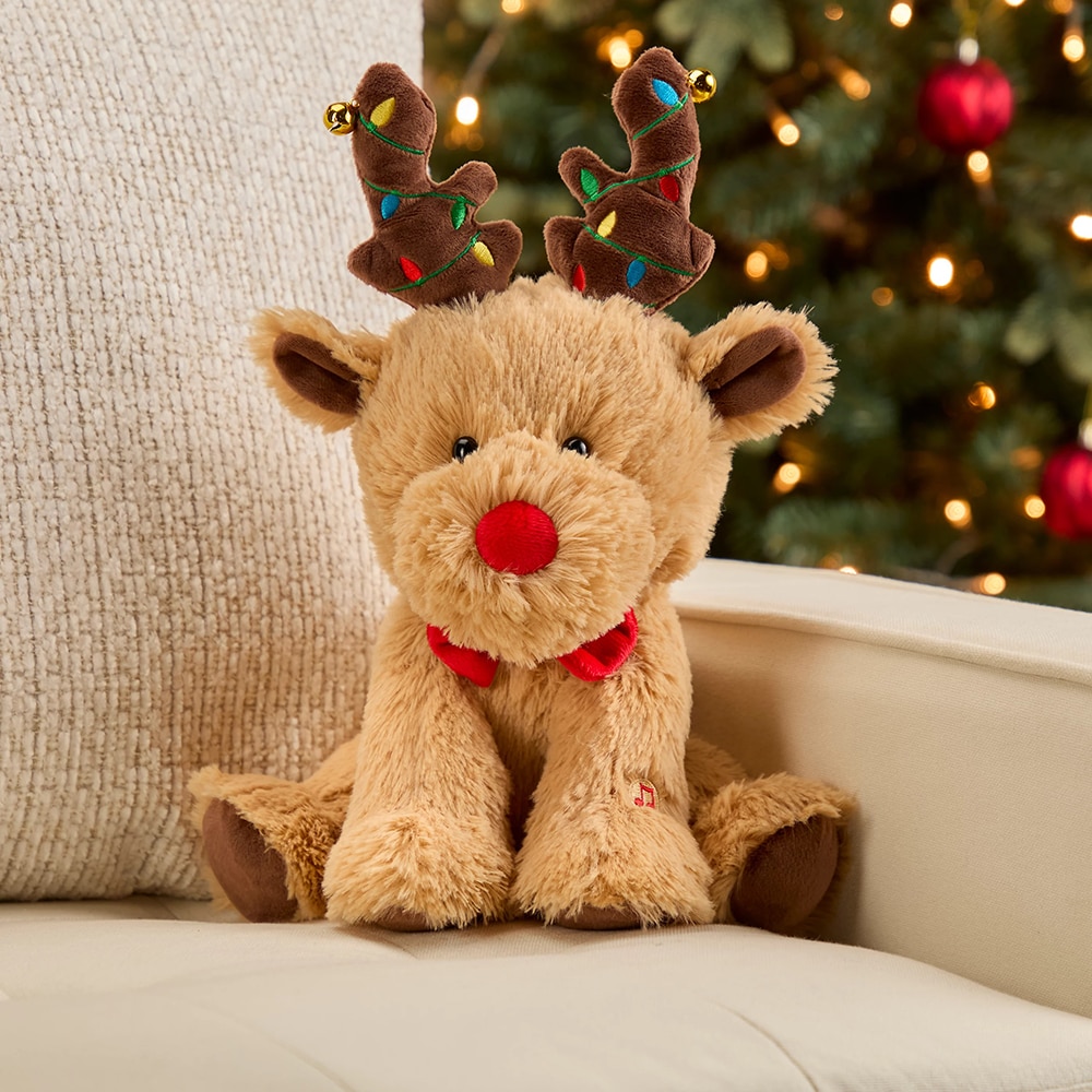 Jucarie interactiva cu sunete, ren, 25 cm