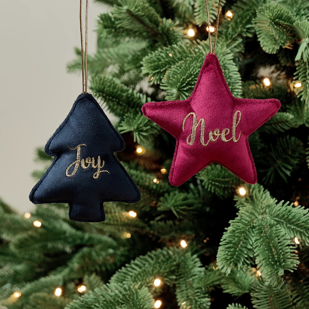 Set decoratiune brad Joy & Noel, 10x3 cm