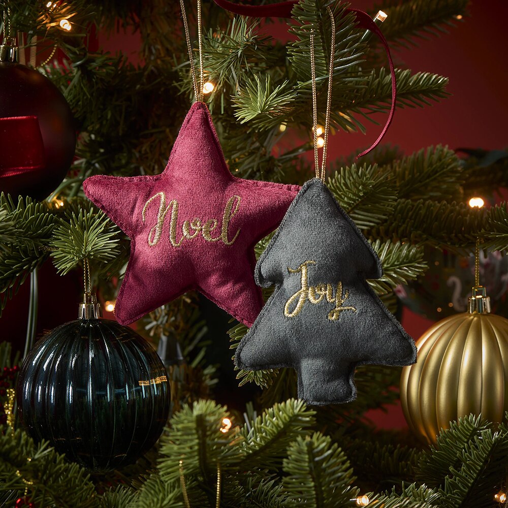 Set decoratiune brad Joy & Noel, 10x3 cm