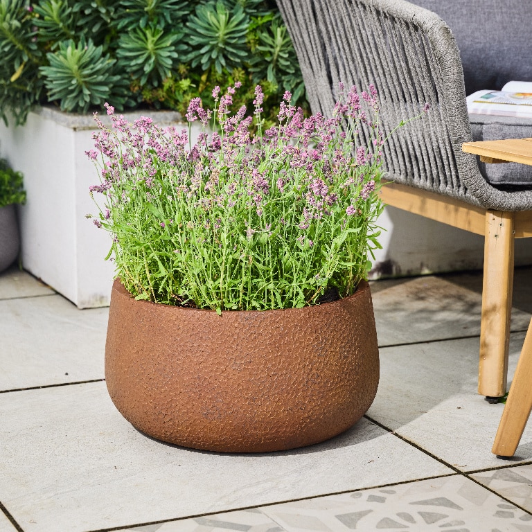 Ghiveci din Fibra de lut, Aramiu, 42 cm  Verve