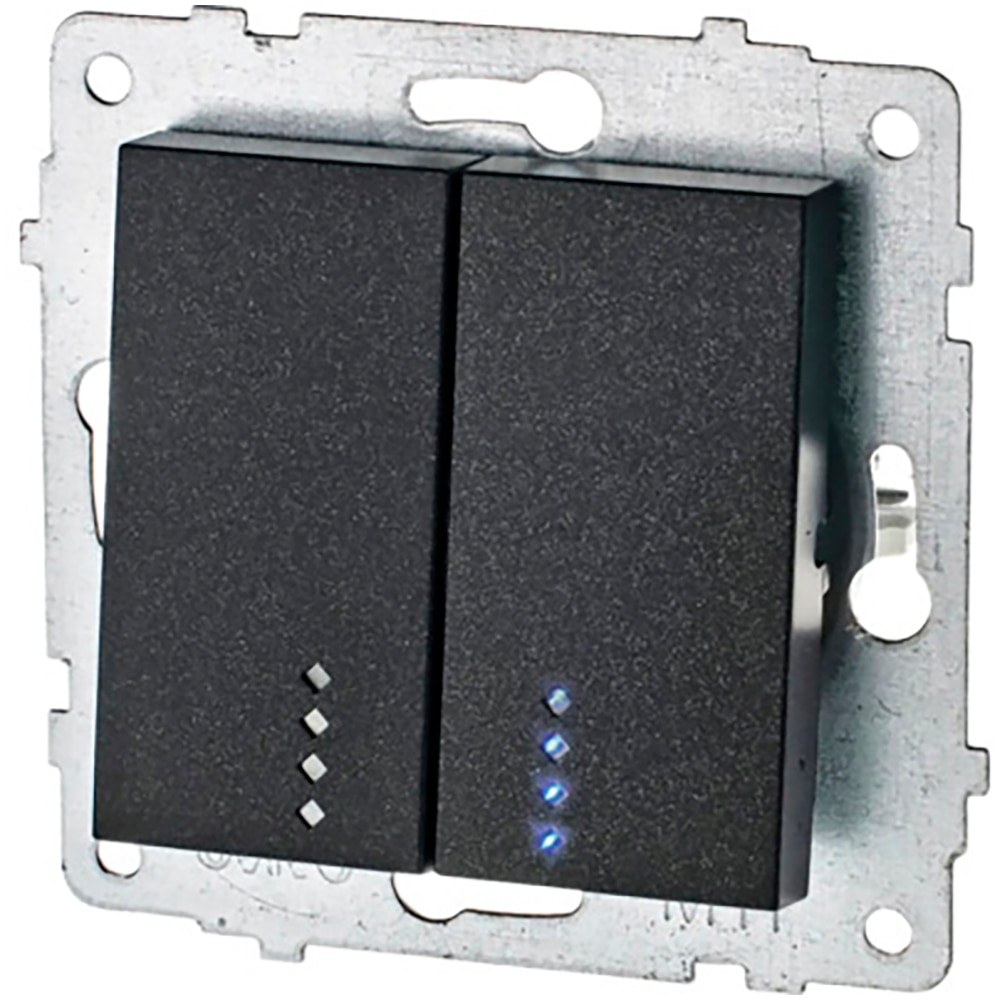 Intrerupator dublu cu LED OVIVO OV00798, incastrat, negru