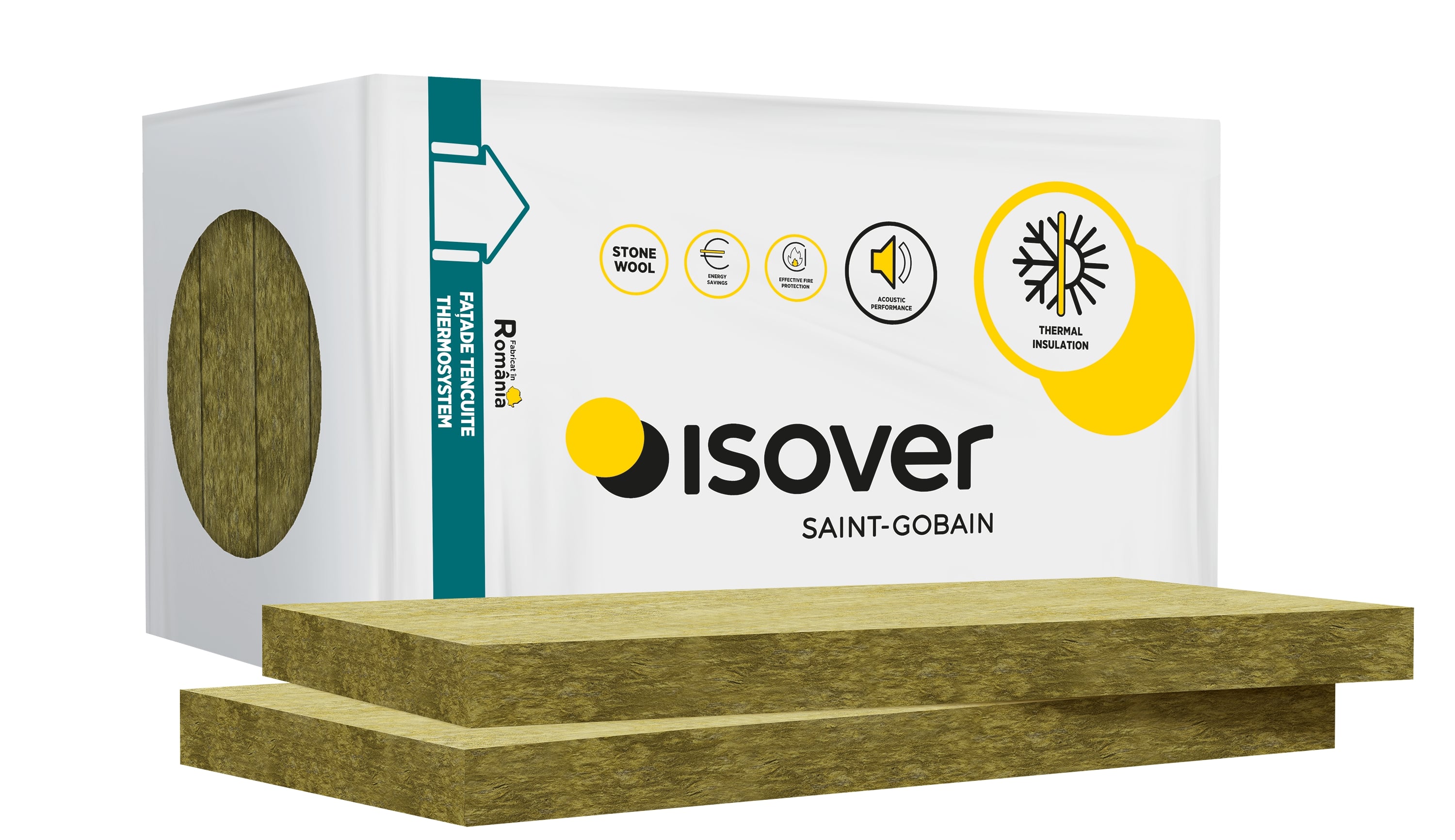 Vata minerala bazaltica ISOVER Easy Fassade 100, 100 x 60 x 10 cm, 2.4 mp