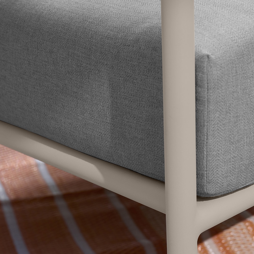 Set mobilier gradina, gri, aluminiu si textil, 5 persoane, 2 mese + 2 scaune + canapea  GoodHome Tahuata