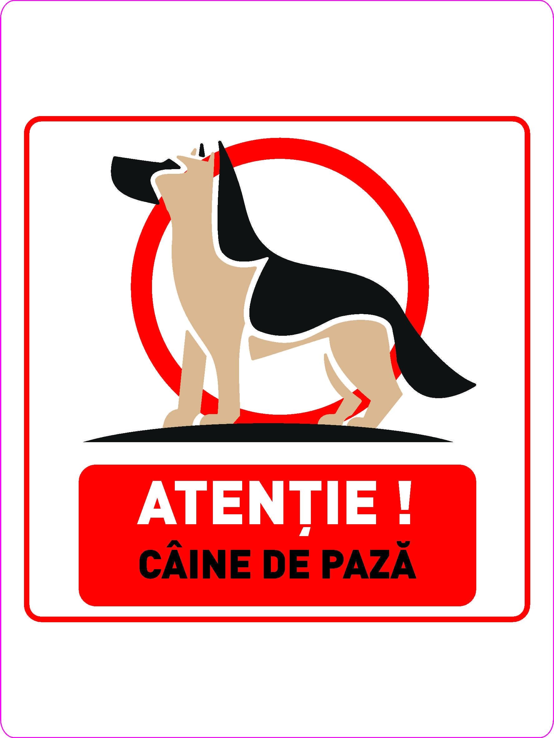 Indicator Caine de paza, 20x15 cm BI