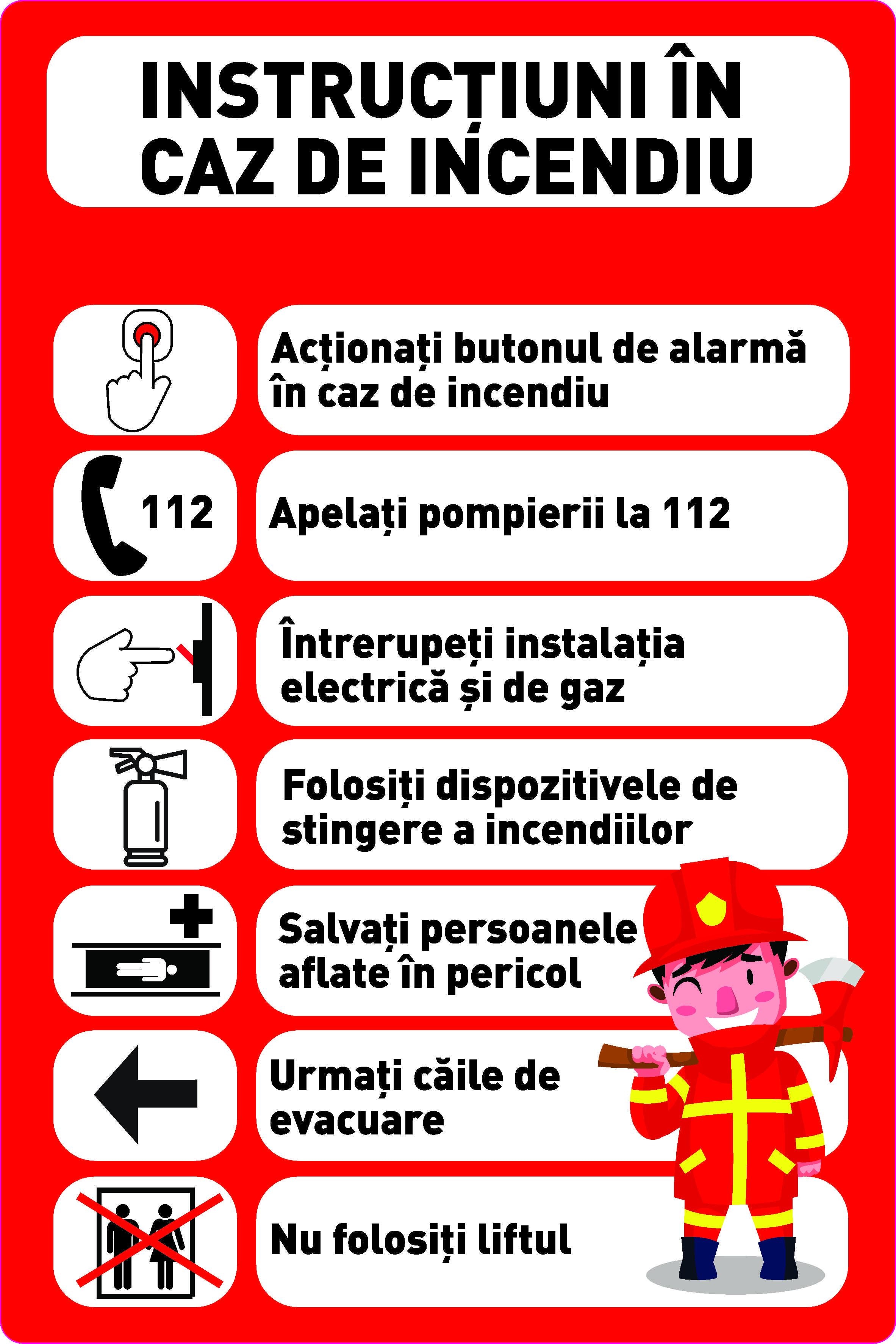 Indicator Instructiuni de incendiu