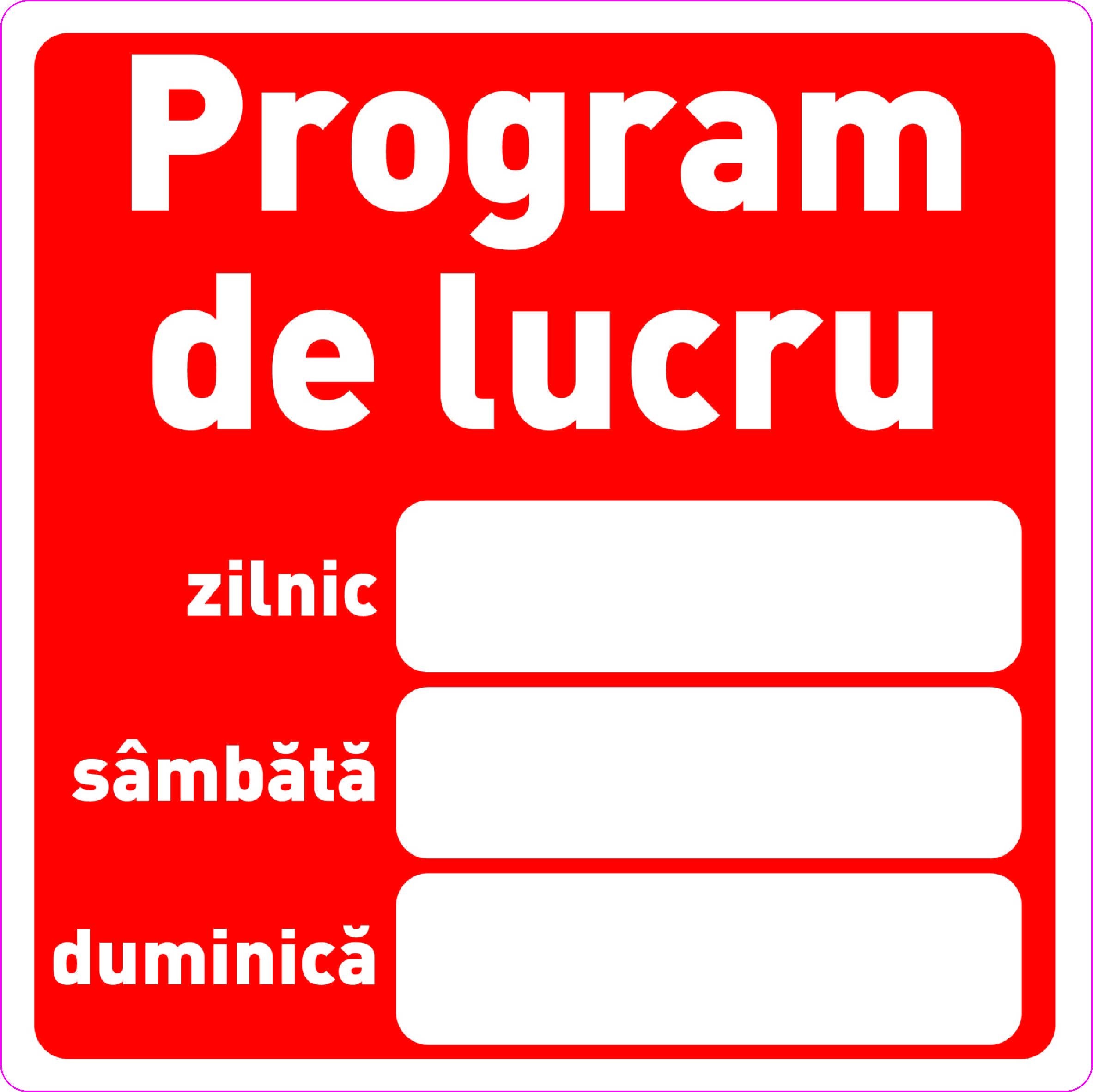 Indicator Program de lucru