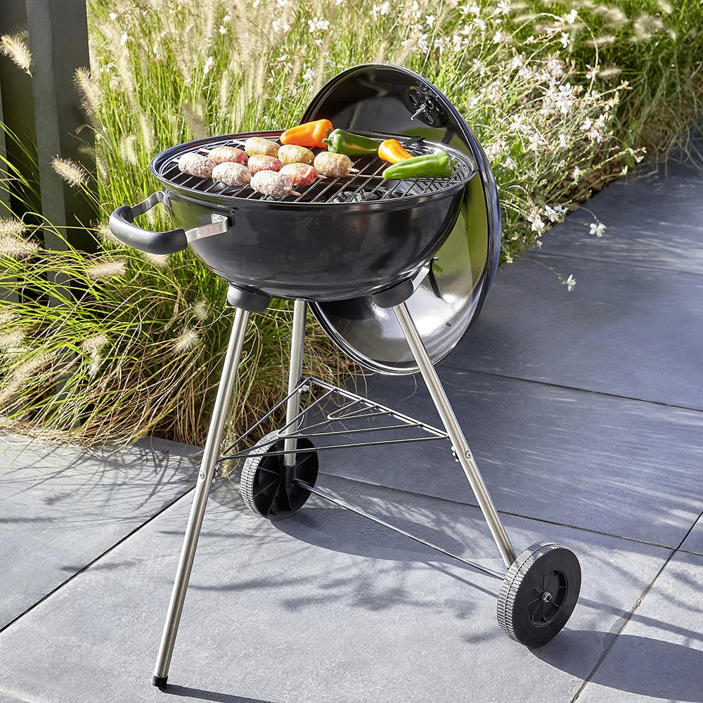 Gratar pe carbuni PAMOLA, D43 cm, 86.5 x 55.5 cm, otel, negru