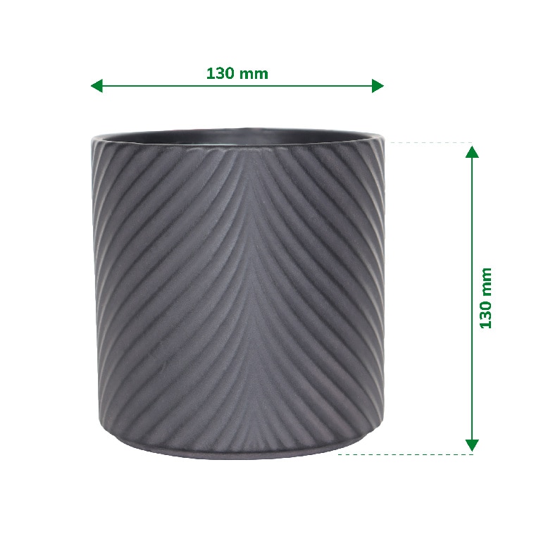 Ghiveci din Teracota, Negru, 13 cm  Verve